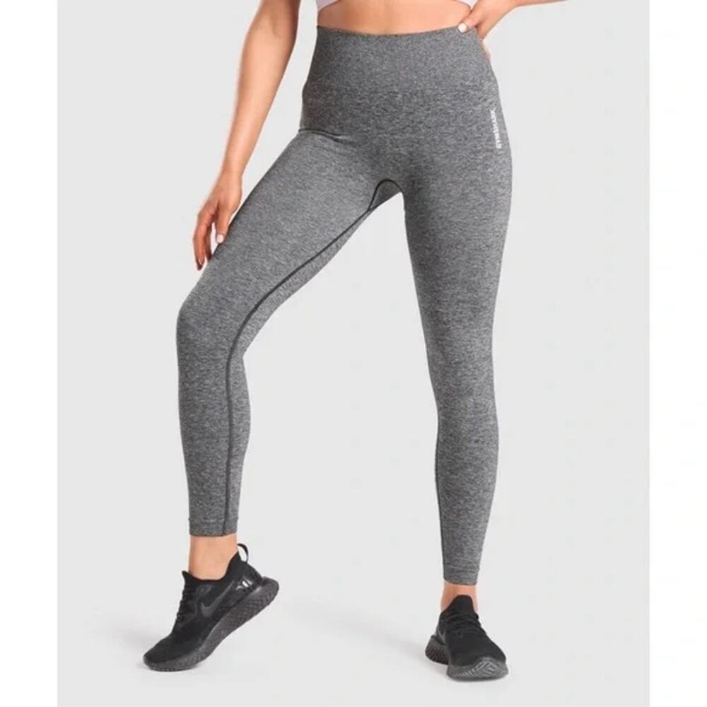Gymshark Adapt Marl Seamless Leggings X-LARGE XL Gray Charcoal